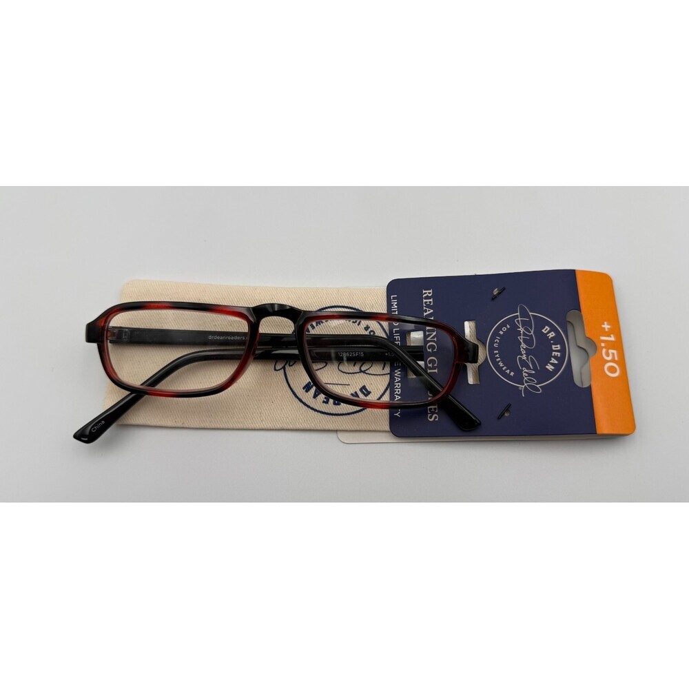 ICU Eyewear Dr. Dean Edell Reading Glasses 1.50 Magnification Brown Frame W/Case